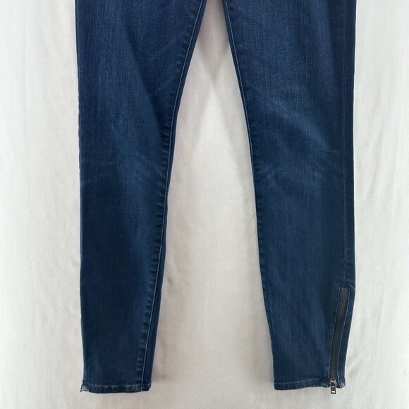 Madewell Skinny Skinny Ankle Zip Jeans Womens 26 Low Rise Stretch Dark Wash Blue - Picture 4 of 13
